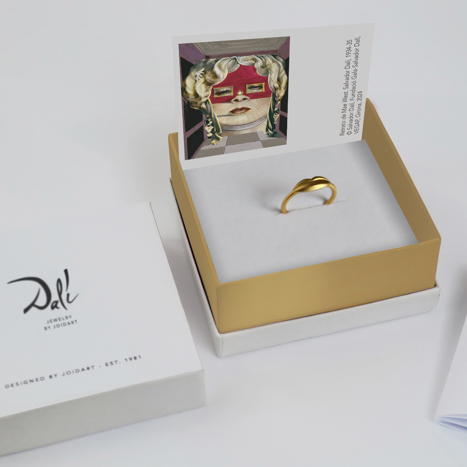 BAGUE DORÉE  DALÍ, JEWELRY BY JOIDART, LÈVRES 3