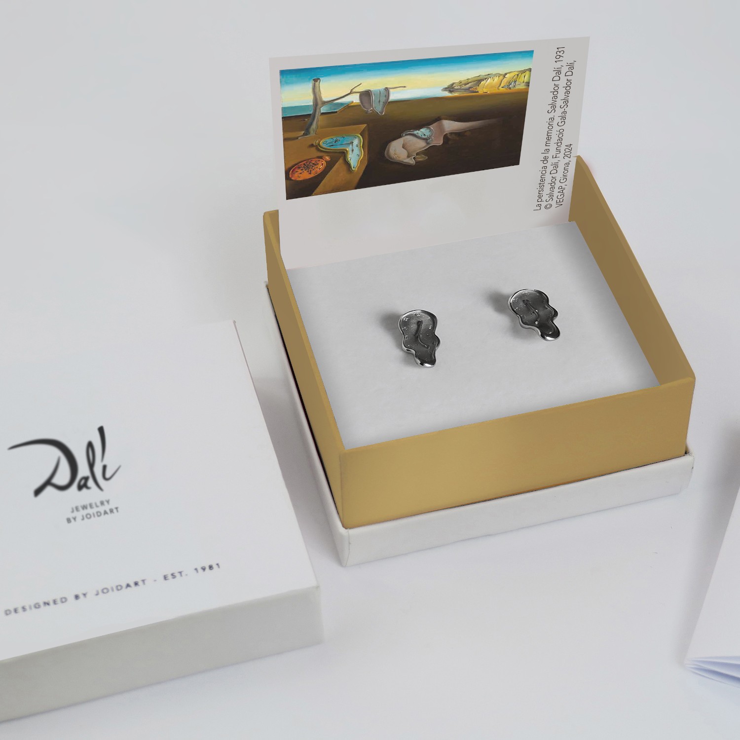 SMALL SILVER EARRINGS DALÍ, JEWELRY BY JOIDART, WATCH 4