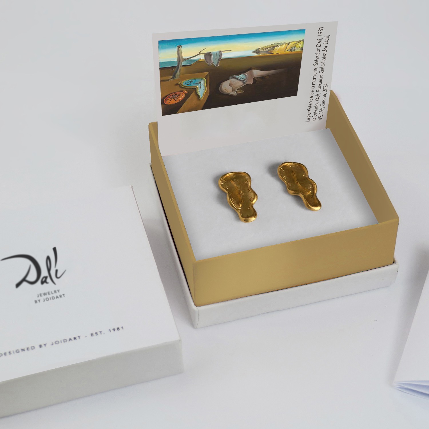 Pendientes Dorados MIRÓ JEWELRY Con Esmalte Azul
