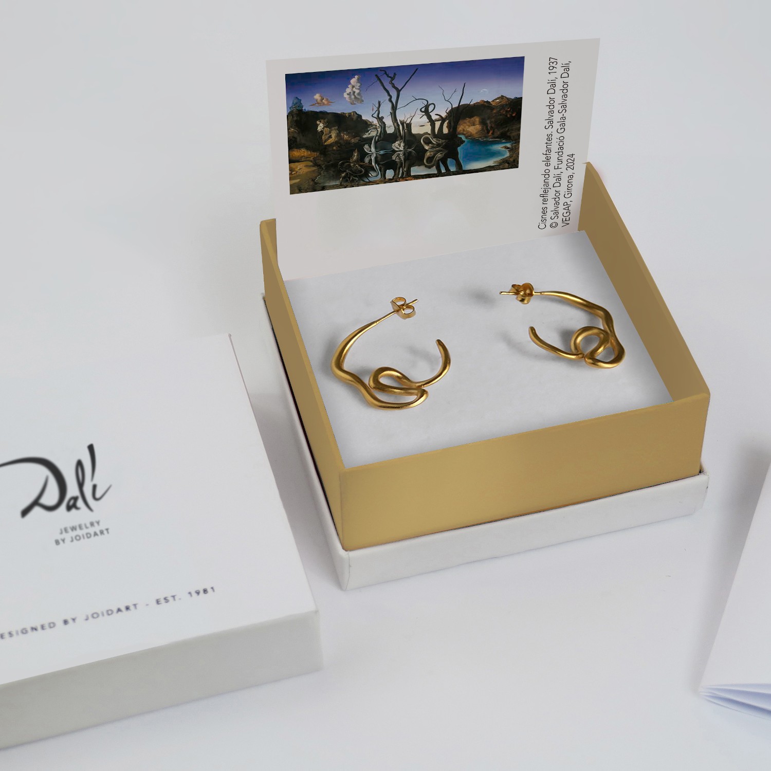 ARRACADES DAURADES DALÍ, JEWELRY BY JOIDART, CIGNES 3