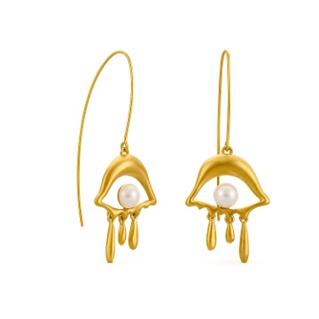 HOOK GOLDEN EARRINGS DALÍ, JEWELRY BY JOIDART, EYE