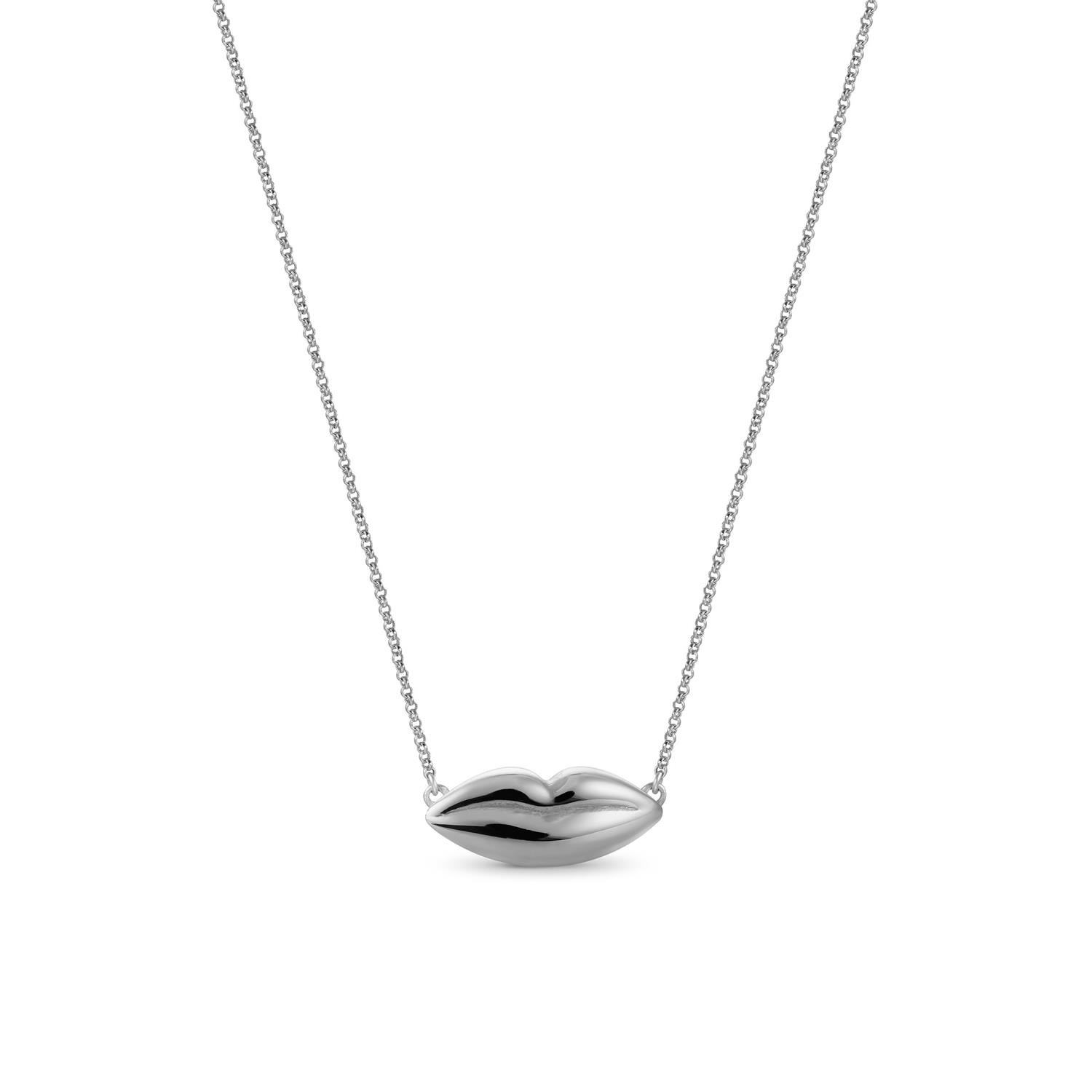 SILVER-PLATED NECKLACE DALÍ, JEWELRY BY JOIDART, LIPS