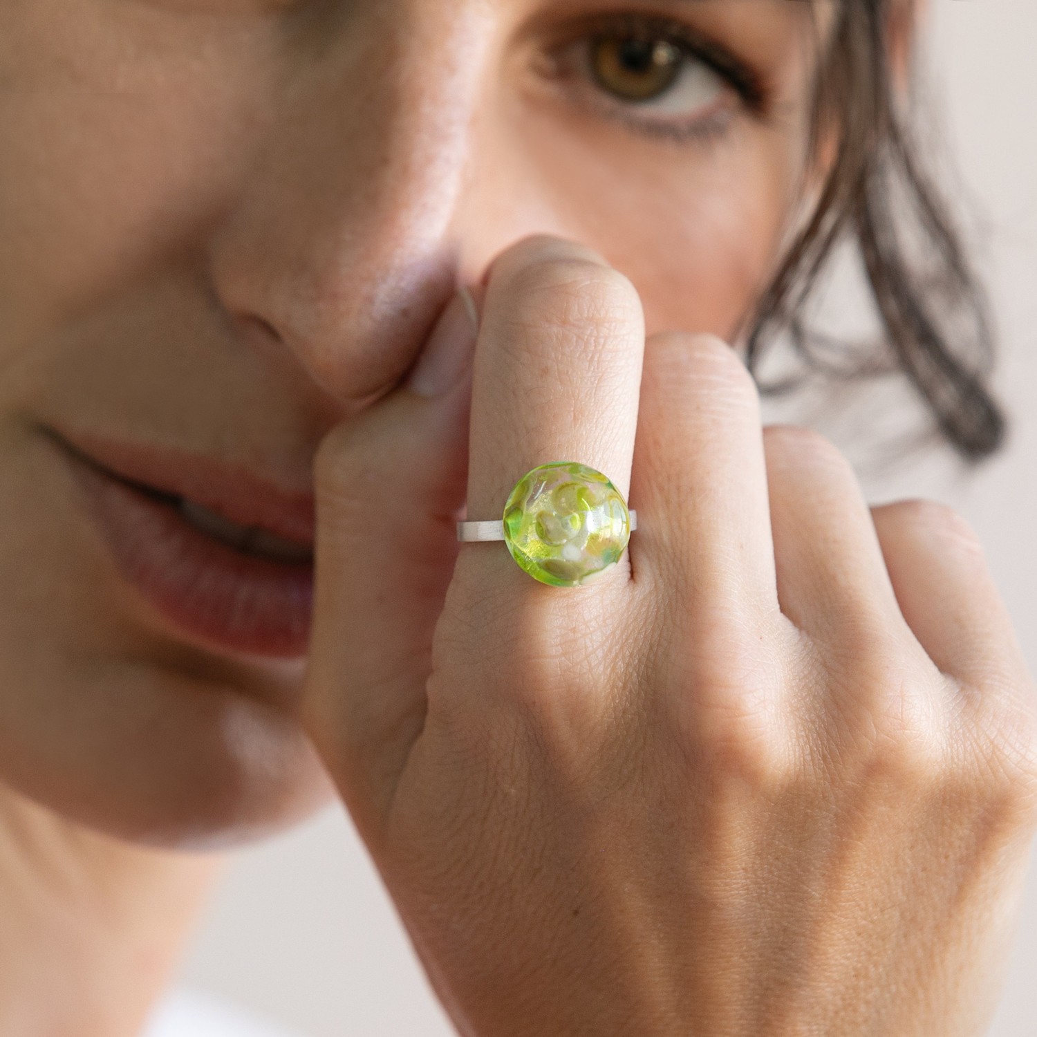 BAGUE EN ARGENT GAUDÍ JEWELRY VERT