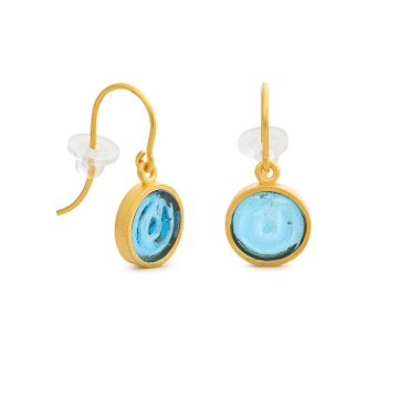 ARRACADES GANXO DAURADES GAUDÍ JEWELRY BLAU