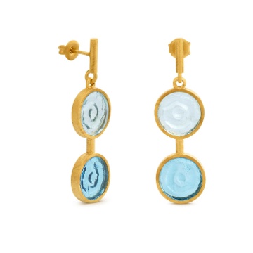 ARRACADES LLARGUES DAURADES GAUDÍ JEWELRY BLAU