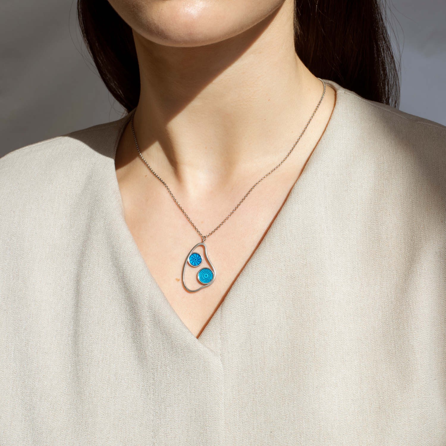 SILVER-PLATED PENDANT NECKLACE GAUDÍ JEWELRY CIBES 1