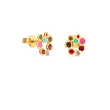 PENDIENTES PEQUEÑOS DORADOS CANDY COLOURS