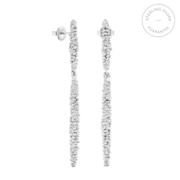 PENDIENTES LARGOS DE PLATA STARDUST