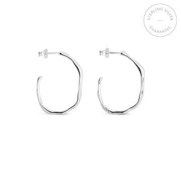 MEDIUM SILVER HOOPS EARRINGS CLARA