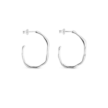 Clara Wavy Sterling Silver Hoop Earrings main image 1