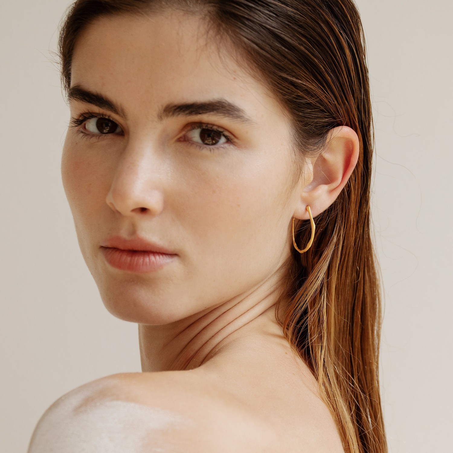 Boucles D'oreilles Hoops À L'envers En Or Pour Femmes, Postes En Argent