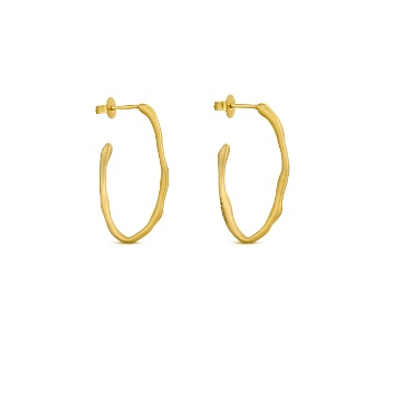 SMALL GOLDEN OVAL HOOPS EARRINGS CLARA