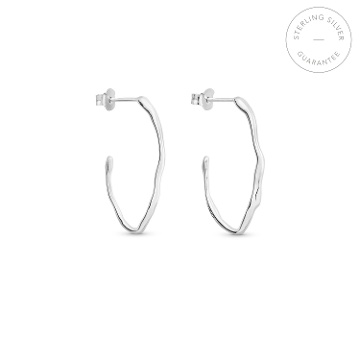 SMALL SILVER OVAL HOOPS EARRINGS CLARA