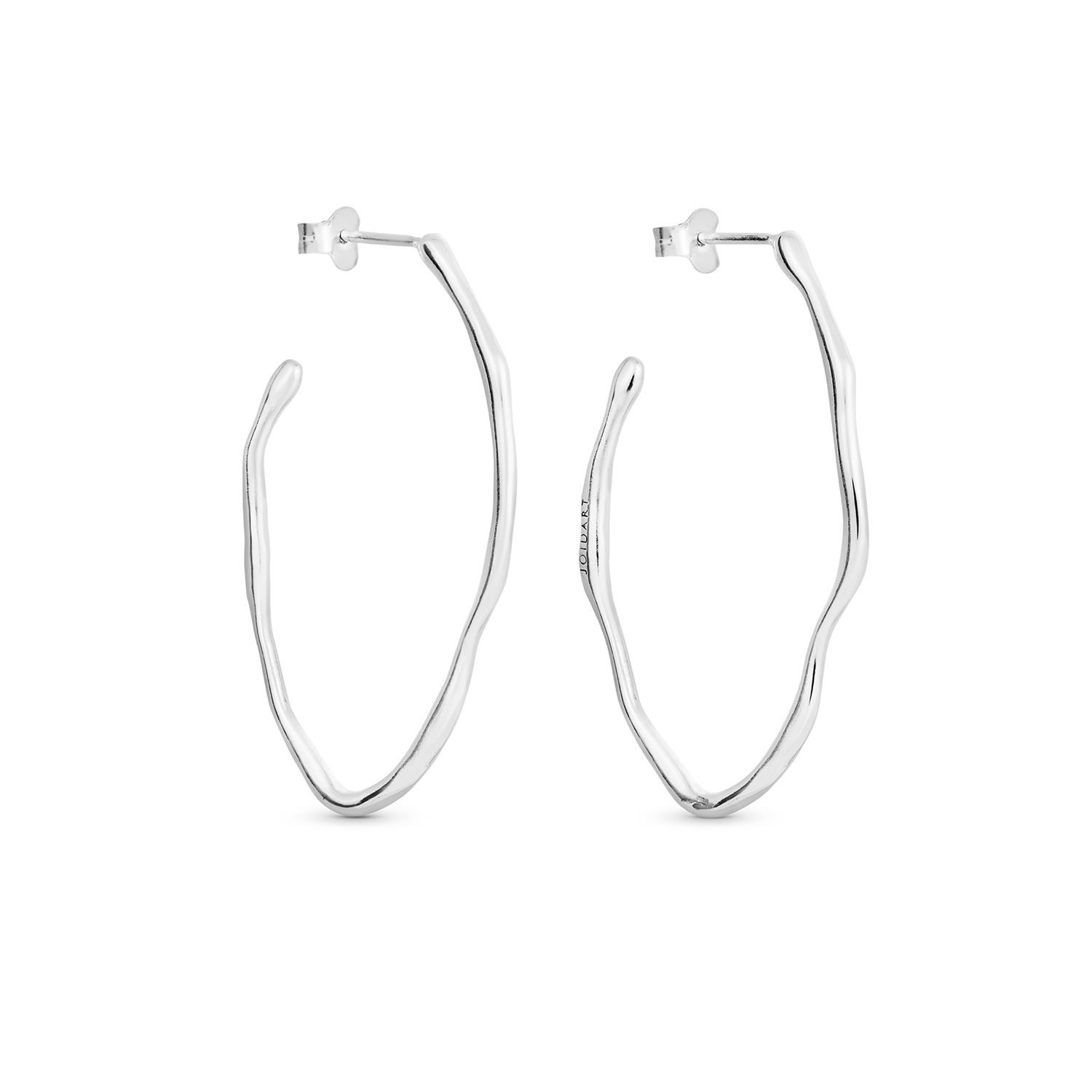 MEDIUM SILVER-PLATED OVAL HOOP EARRINGS CLARA
