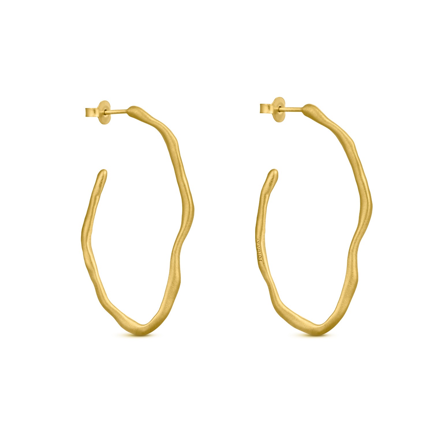 MEDIUM GOLDEN OVAL HOOPS EARRINGS CLARA