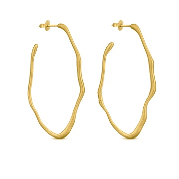 LARGE GOLDEN OVAL HOOPS EARRINGS CLARA