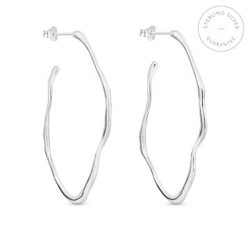 LARGE SILVER OVAL HOOPS EARRINGS CLARA