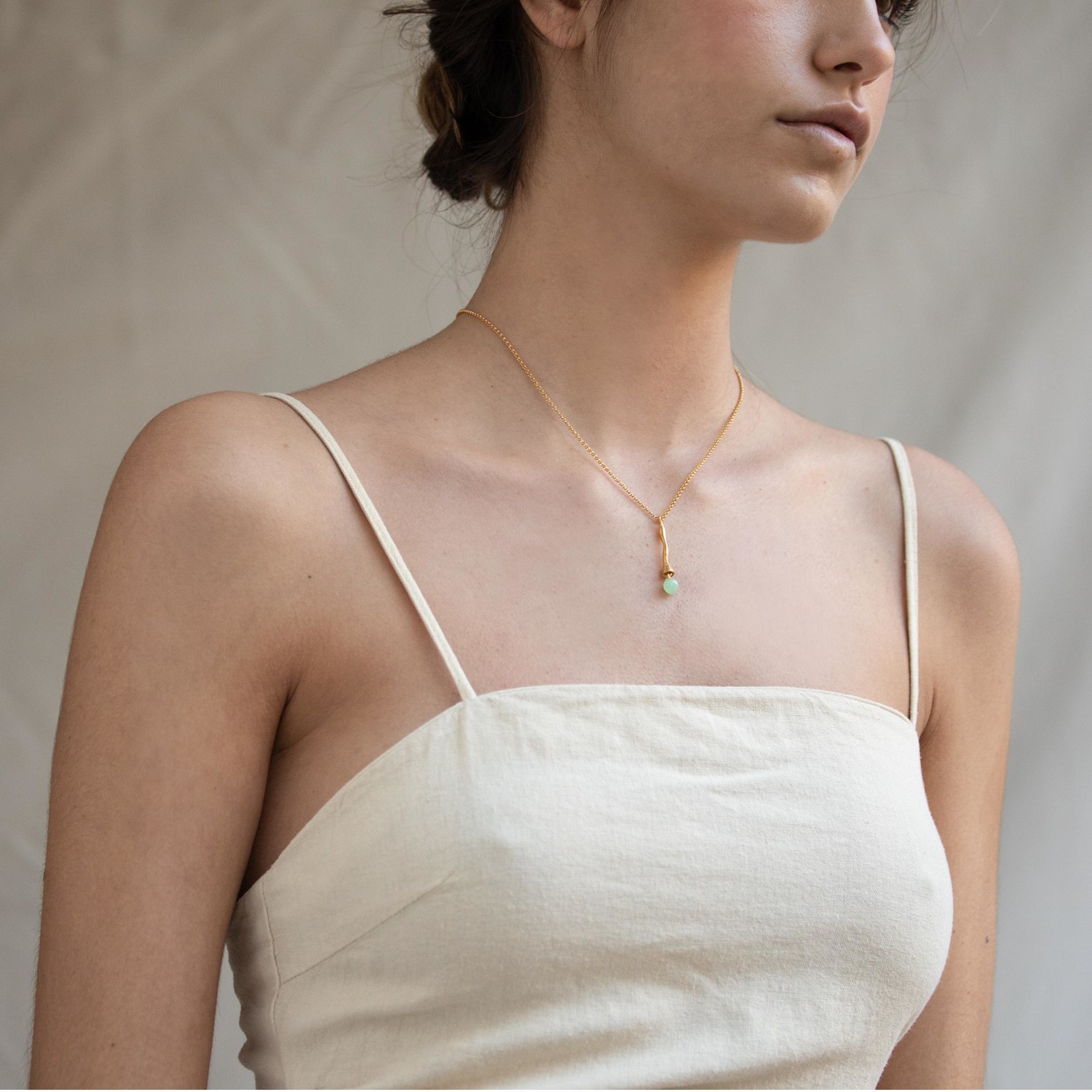 COLLIER DORÉE ECLAT VERT