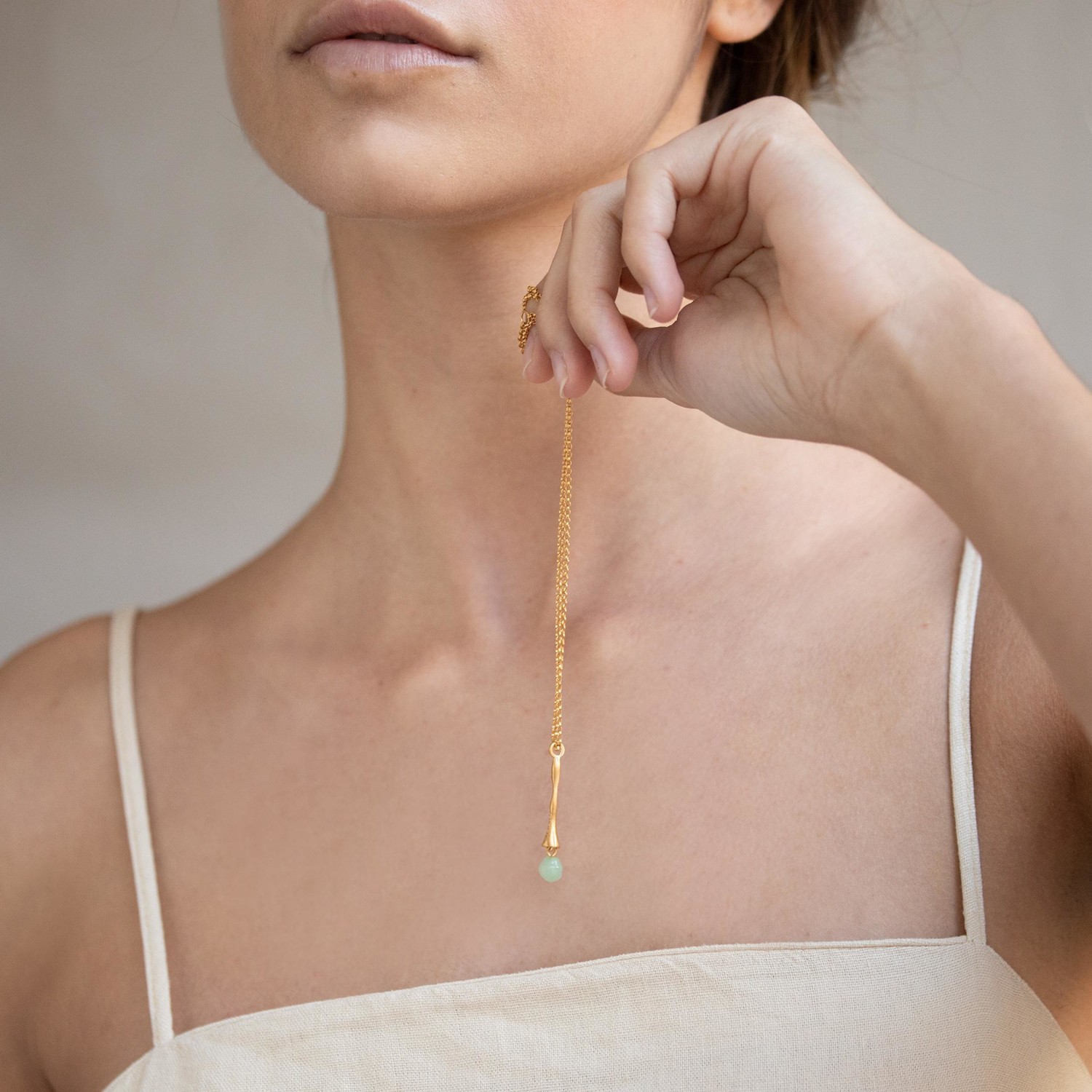 COLLIER DORÉE ECLAT VERT
