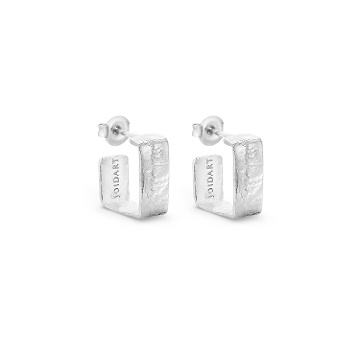 PENDIENTES ANCHOS PEQUEÑOS PLATEADOS LIGNIS