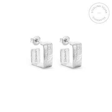 SMALL SILVER EARRINGS LIGNIS WIDE
