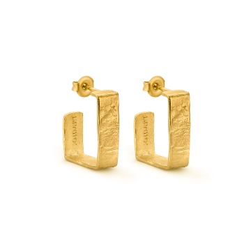 BOUCLES D'OREILLES DORÉES MOYENNES LIGNIS LARGES