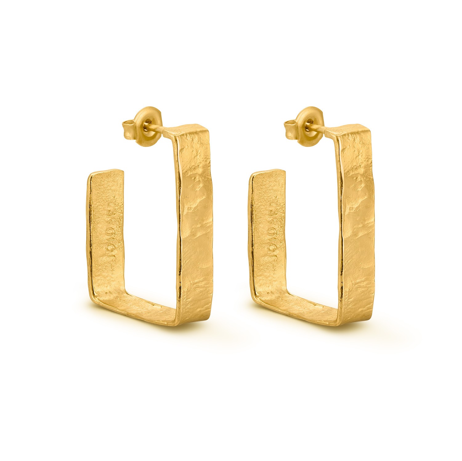 BOUCLES D'OREILLES DORÉES GRANDES LIGNIS LARGES