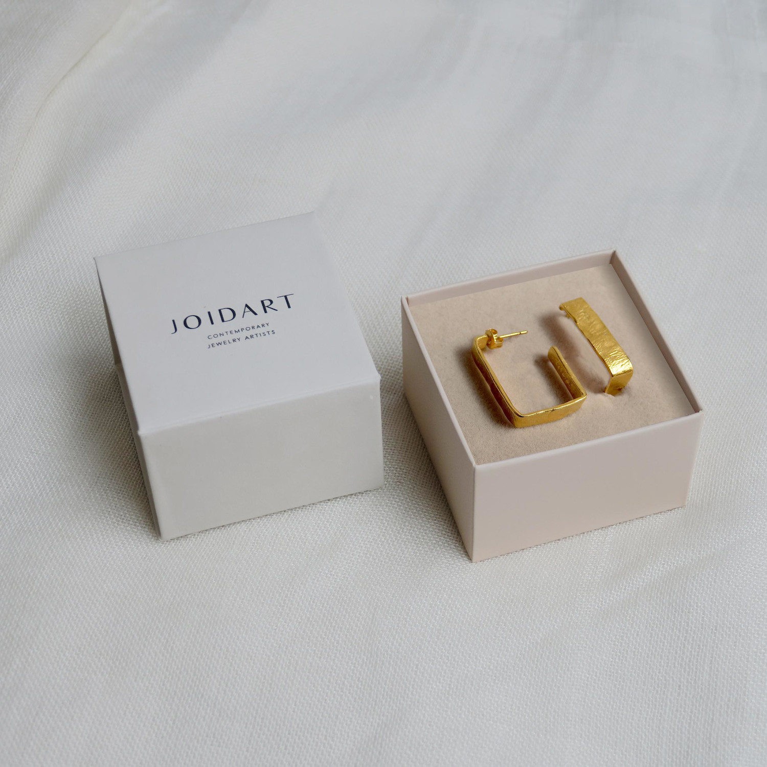 BOUCLES D'OREILLES DORÉES GRANDES LIGNIS LARGES