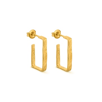 BOUCLES D'OREILLES DORÉES MOYENNES LIGNIS ÉTROITES