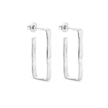 PENDIENTES ESTRECHOS GRANDES PLATEADOS LIGNIS