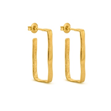 BOUCLES D'OREILLES DORÉES GRANDES LIGNIS ÉTROITES