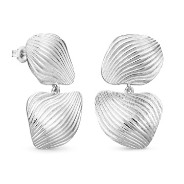 DOUBLE SILVER-PLATED EARRINGS ONARIA