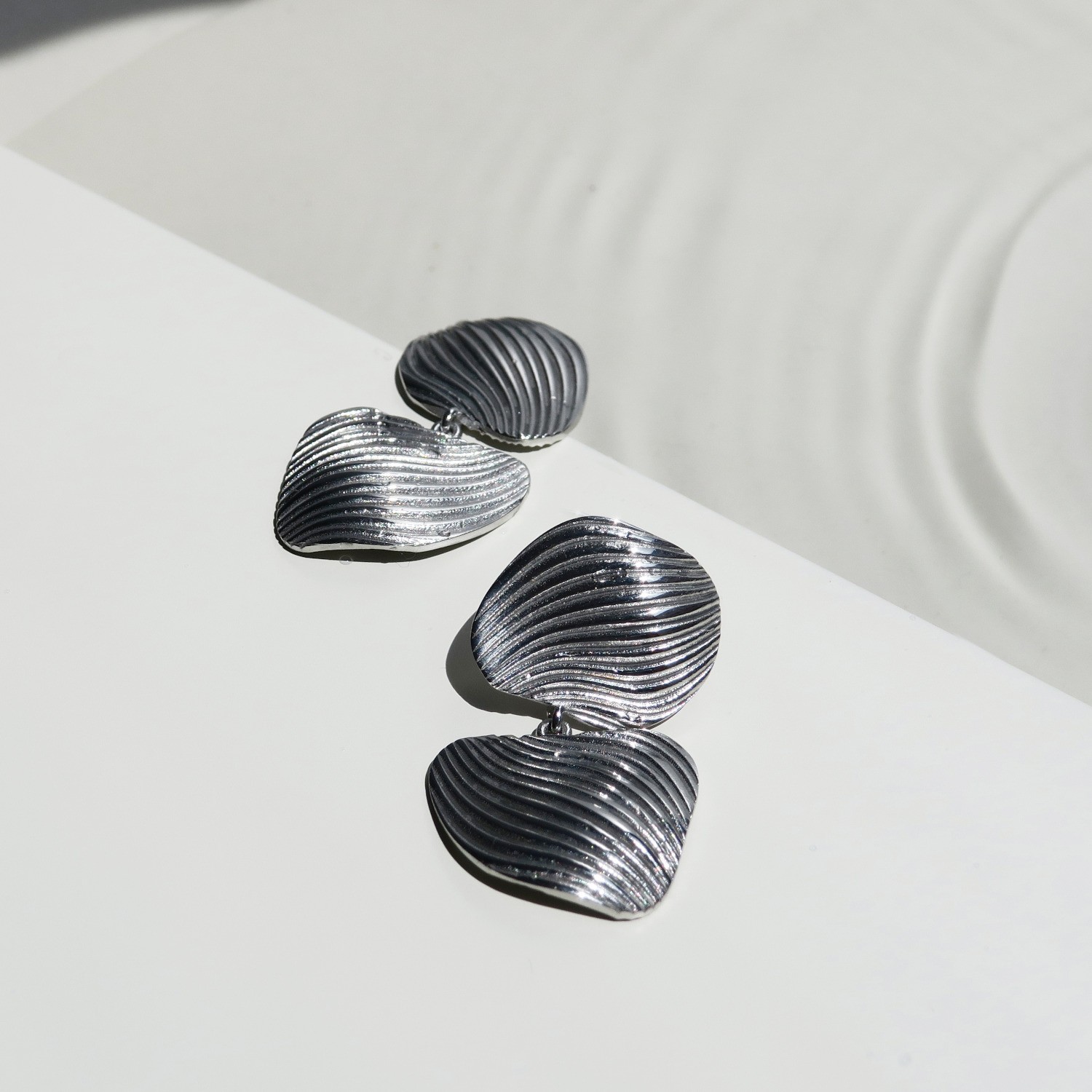 PENDIENTES PLATEADOS DOBLES ONARIA