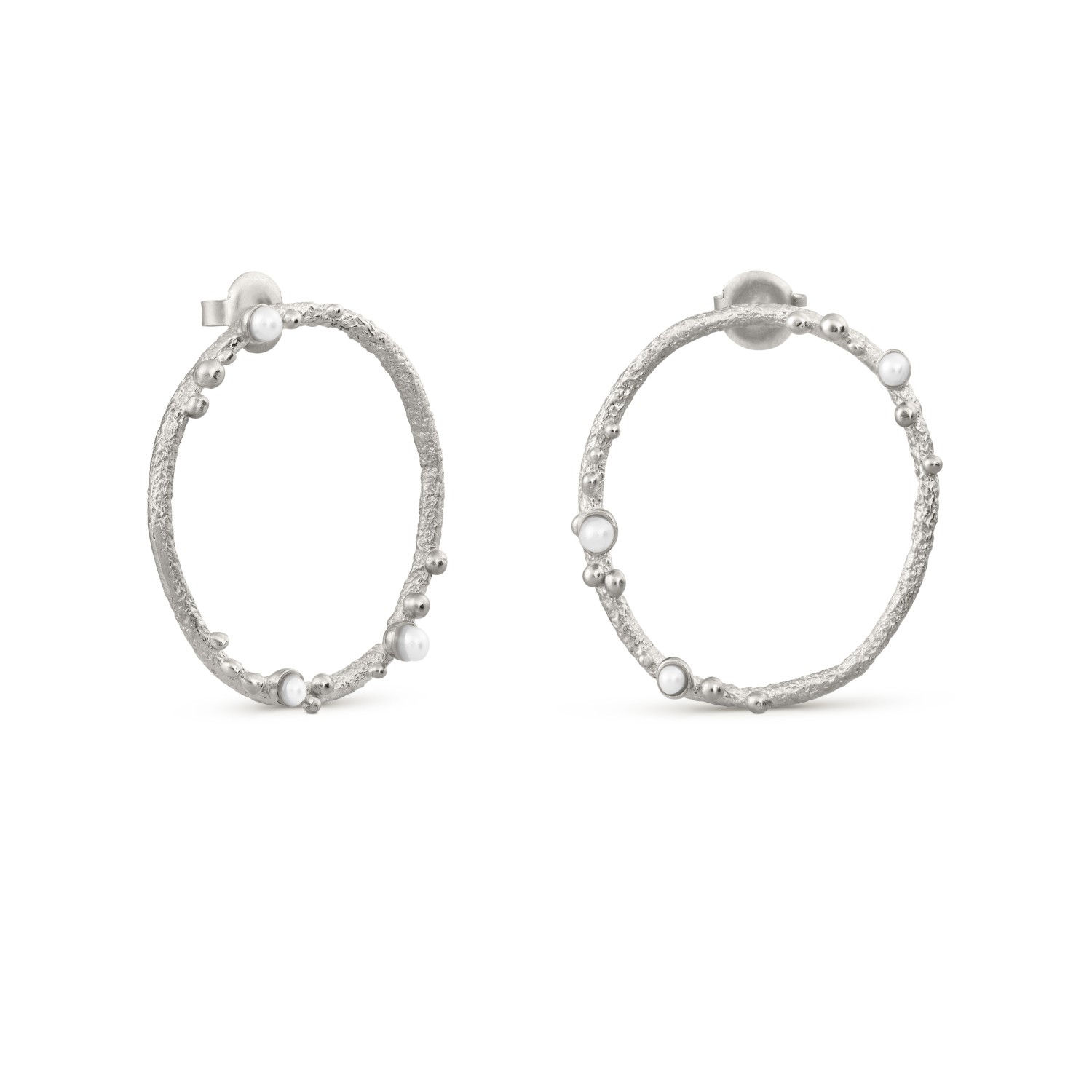 SILVER-PLATED CIRCULAR EARRINGS GUSPIRA