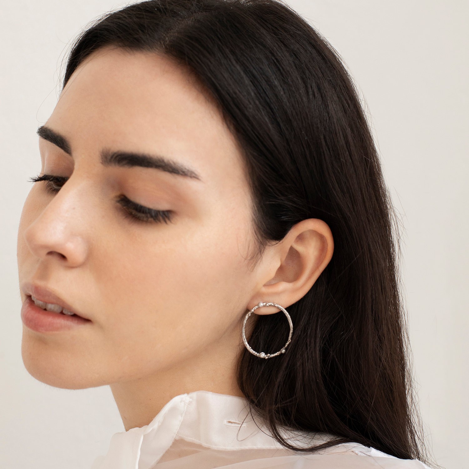 SILVER CIRCULAR EARRINGS GUSPIRA