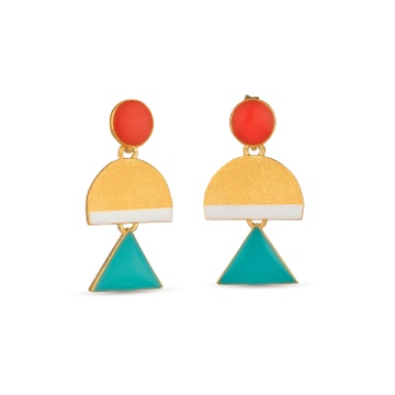 PENDIENTES PUNTO ROJO Y TRIÁNGULO TURQUESA SOMNI