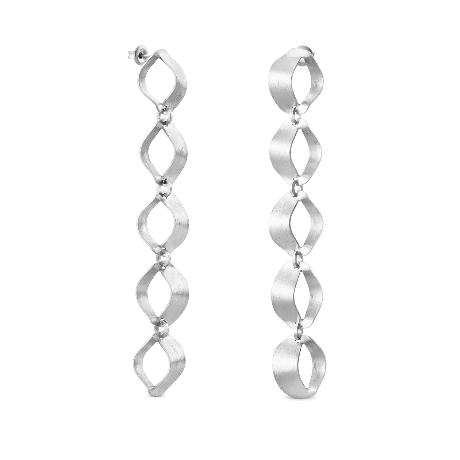 Boucles D'oreilles Pendantes Longues Couleur Argent – Classiques, Neuves Avec étiquettes