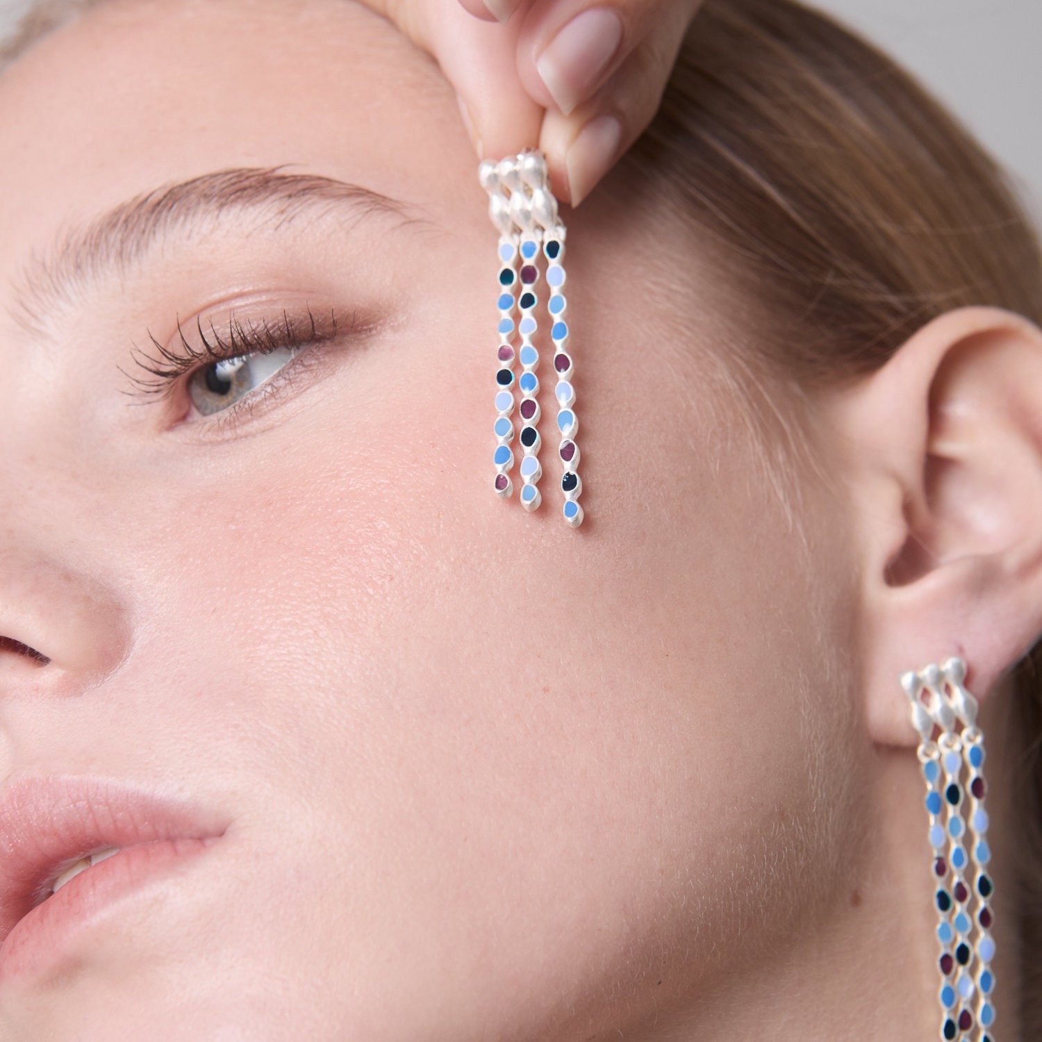 BOUCLES D'OREILLES LONGUES EN ARGENT AUBE 1