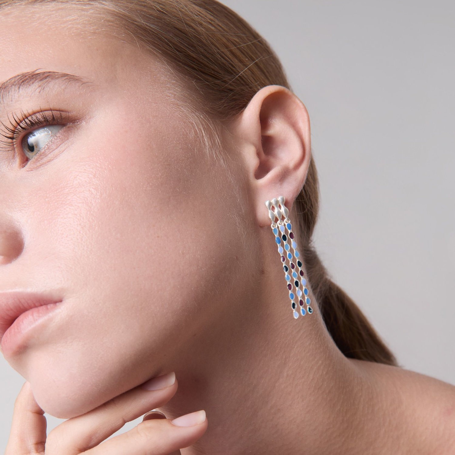 BOUCLES D'OREILLES LONGUES EN ARGENT AUBE 2