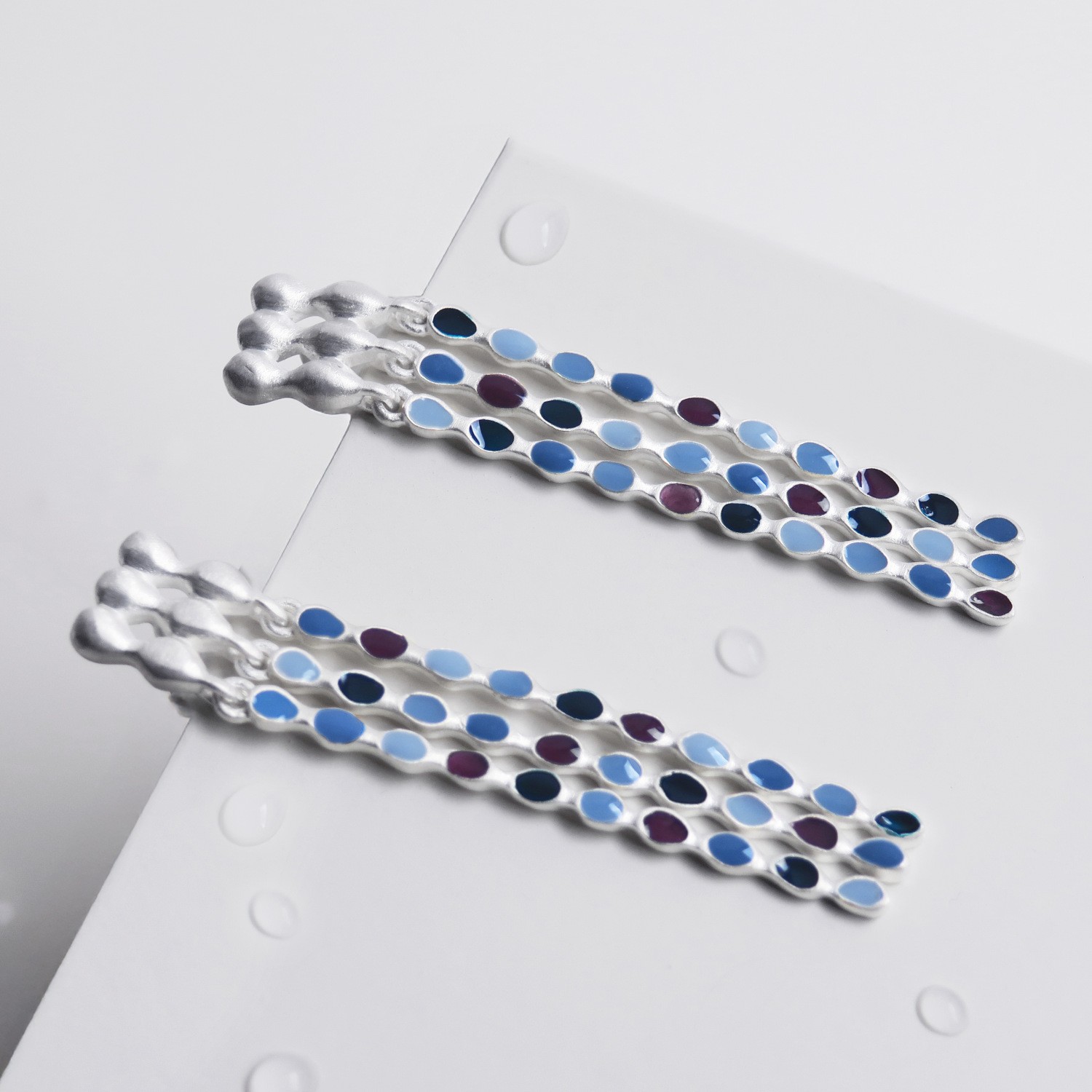 BOUCLES D'OREILLES LONGUES EN ARGENT AUBE 3