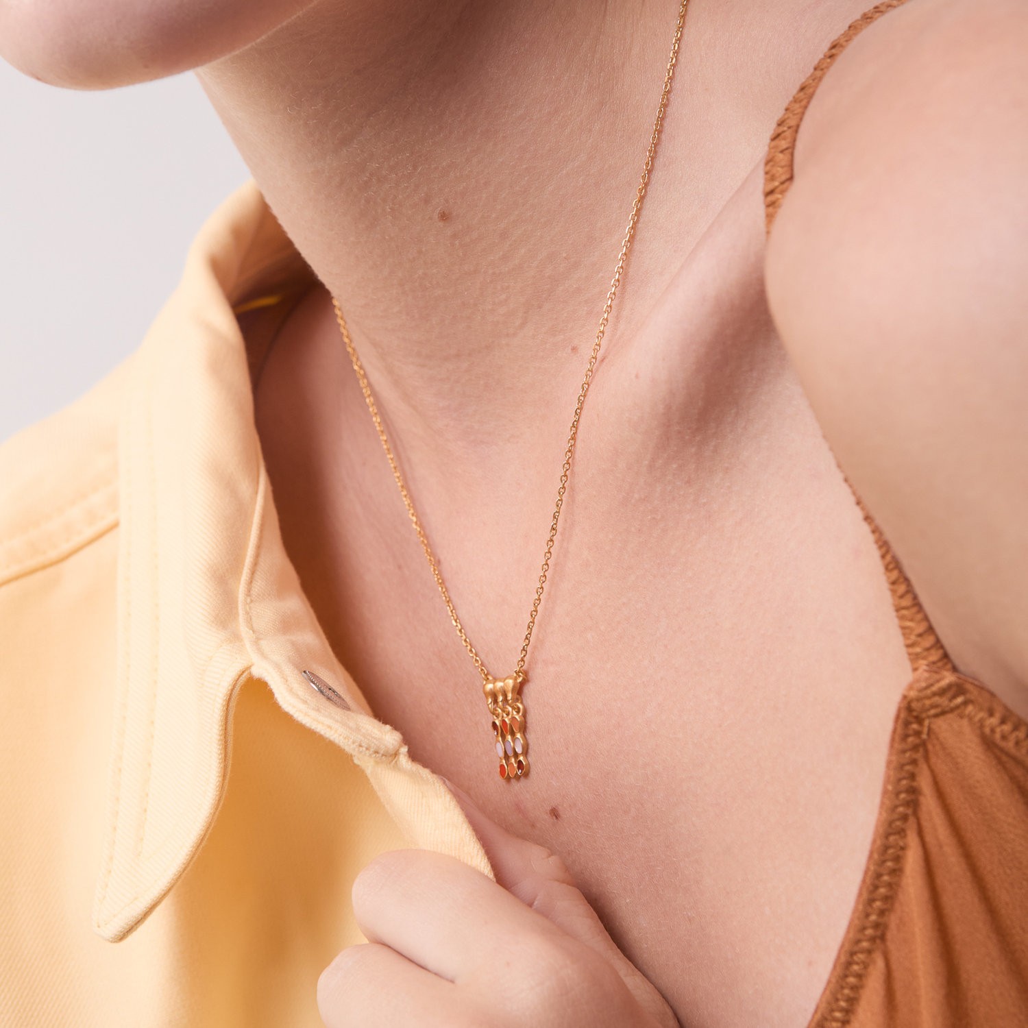 SMALL GOLDEN NECKLACE AUBE 1