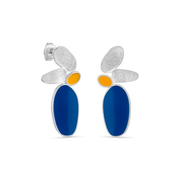 LARGE SILVER-PLATED EARRINGS THALUS