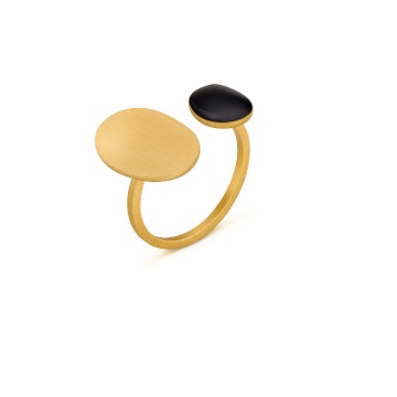ANILLO DORADO Y NEGRO MIRÓ JEWELRY