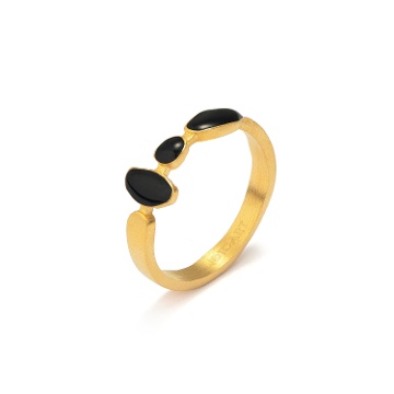 ANILLO DORADO MIRÓ JEWELRY NEGRO