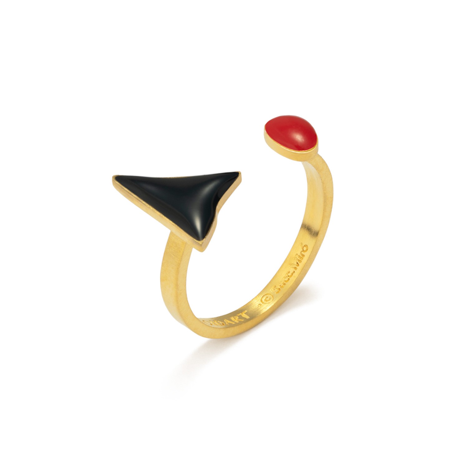 ANELL DAURAT MIRÓ JEWELRY TRIANGLE NEGRE