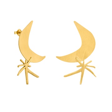GOLDEN EARRINGS MIRÓ JEWELRY MOON AND STAR