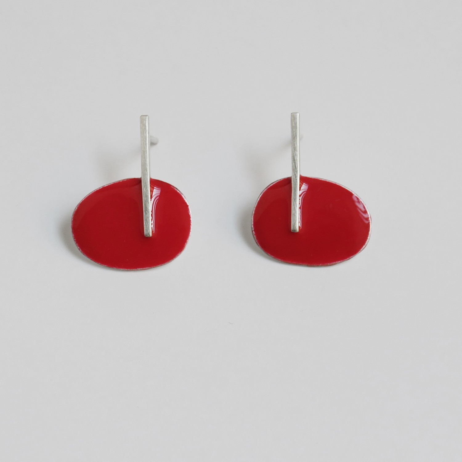 SILVER-PLATED EARRINGS RED MIRÓ JEWELRY 3