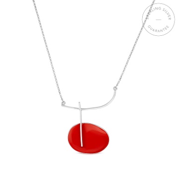 GARGANTILLA PLATA MIRÓ JEWELRY ROJA